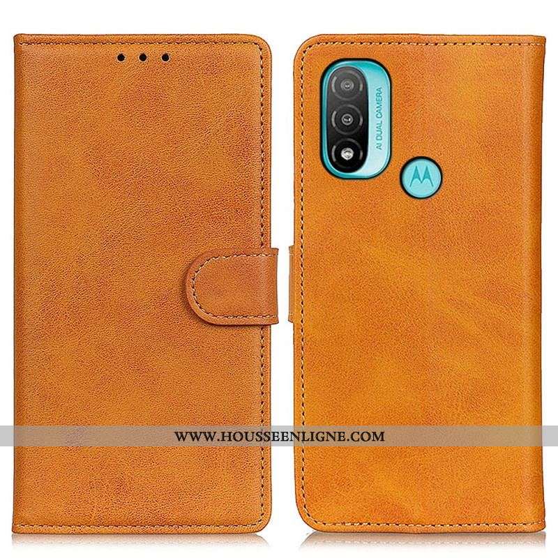 Housse Moto E40 / E30 / E20 Effet Cuir Matte Rétro