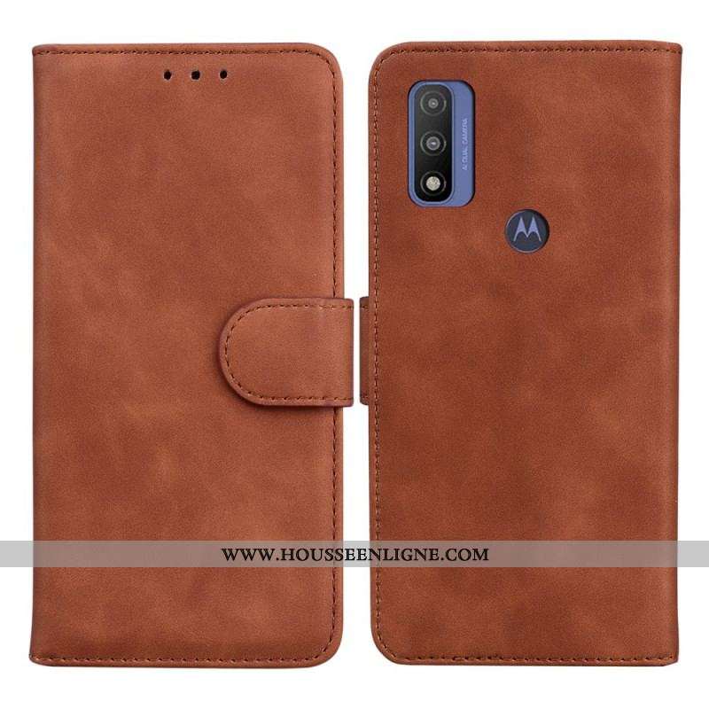 Housse Moto E40 / E30 / E20 Effet Cuir Monochrome