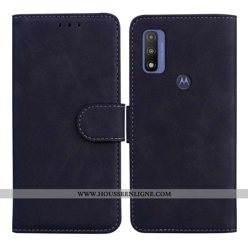 Housse Moto E40 / E30 / E20 Effet Cuir Monochrome