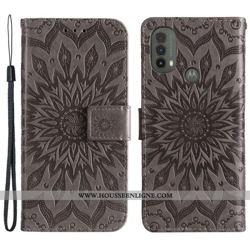 Housse Moto E40 / E30 / E20 Fleur de Soleil
