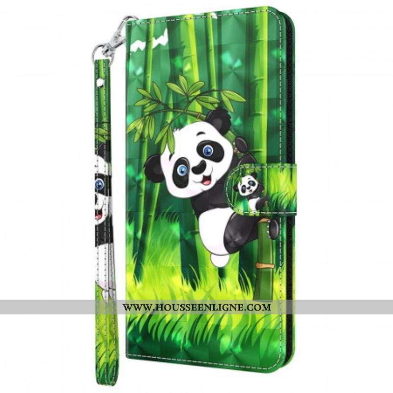Housse Moto E40 / E30 / E20 Panda et Bambou