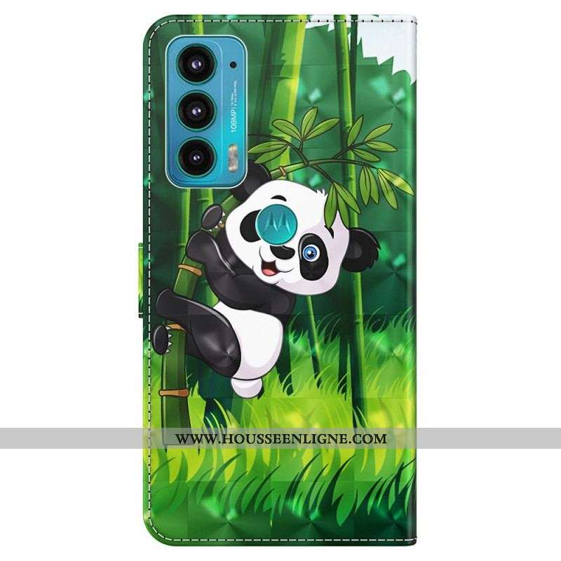 Housse Moto E40 / E30 / E20 Panda et Bambou