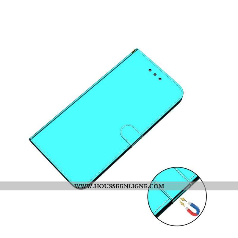 Housse Moto E40 / E30 / E20 Simili Cuir Couverture Miroir