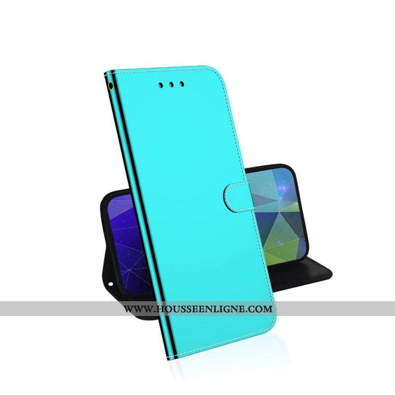 Housse Moto E40 / E30 / E20 Simili Cuir Couverture Miroir