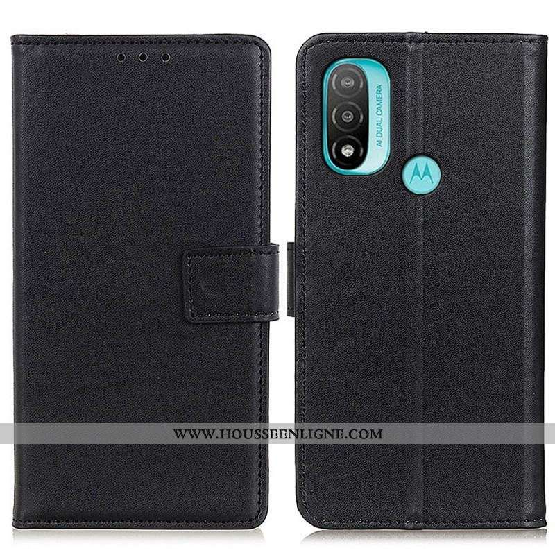 Housse Moto E40 / E30 / E20 Simili Cuir Simple