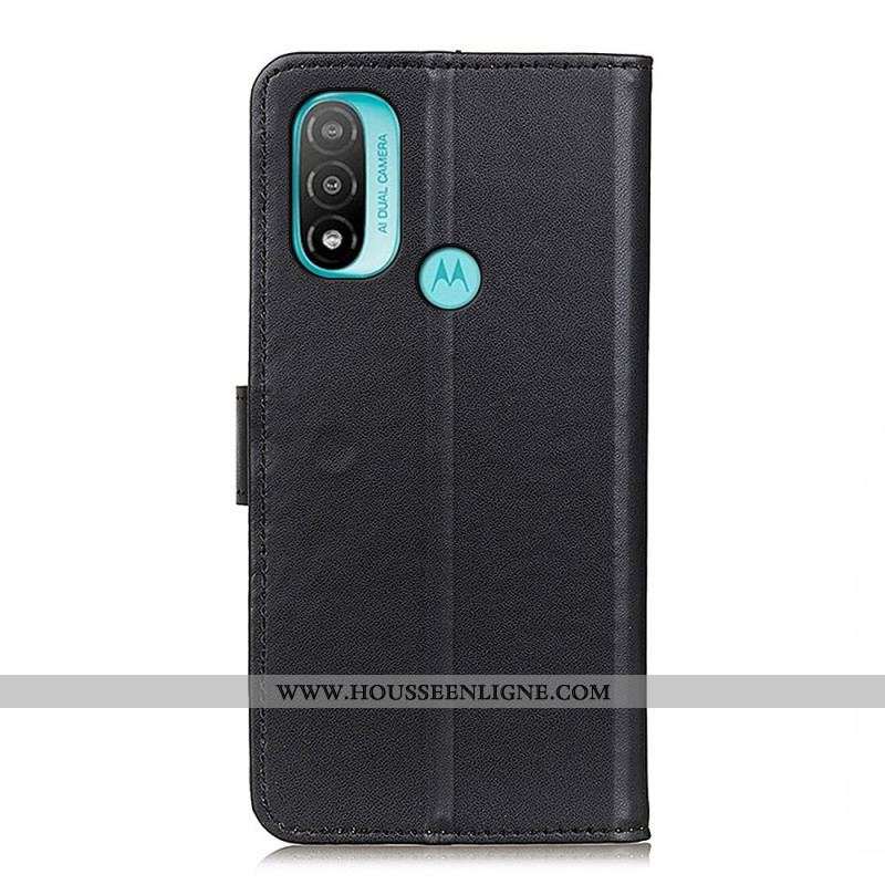Housse Moto E40 / E30 / E20 Simili Cuir Simple