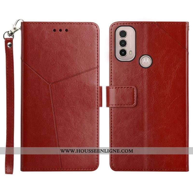 Housse Moto E40 / E30 / E20 Style Cuir Géo Y Design