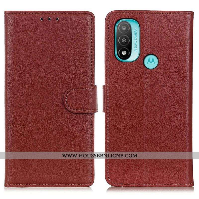 Housse Moto E40 / E30 / E20 Traditionnellement Litchi