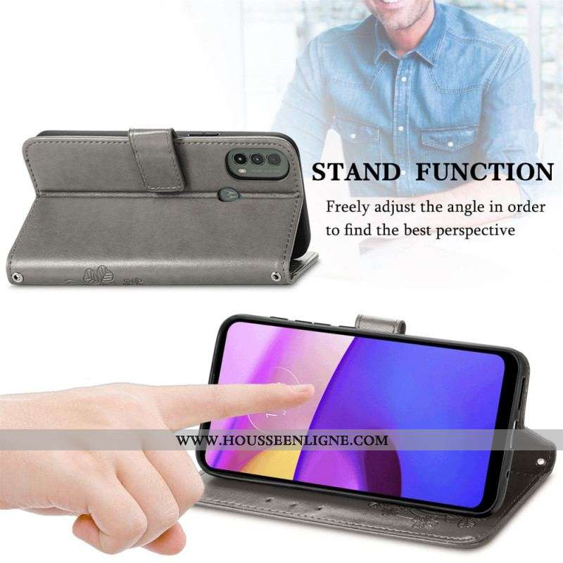 Housse Moto E40 / E30 / E20 Trèfle Quatre Feuilles