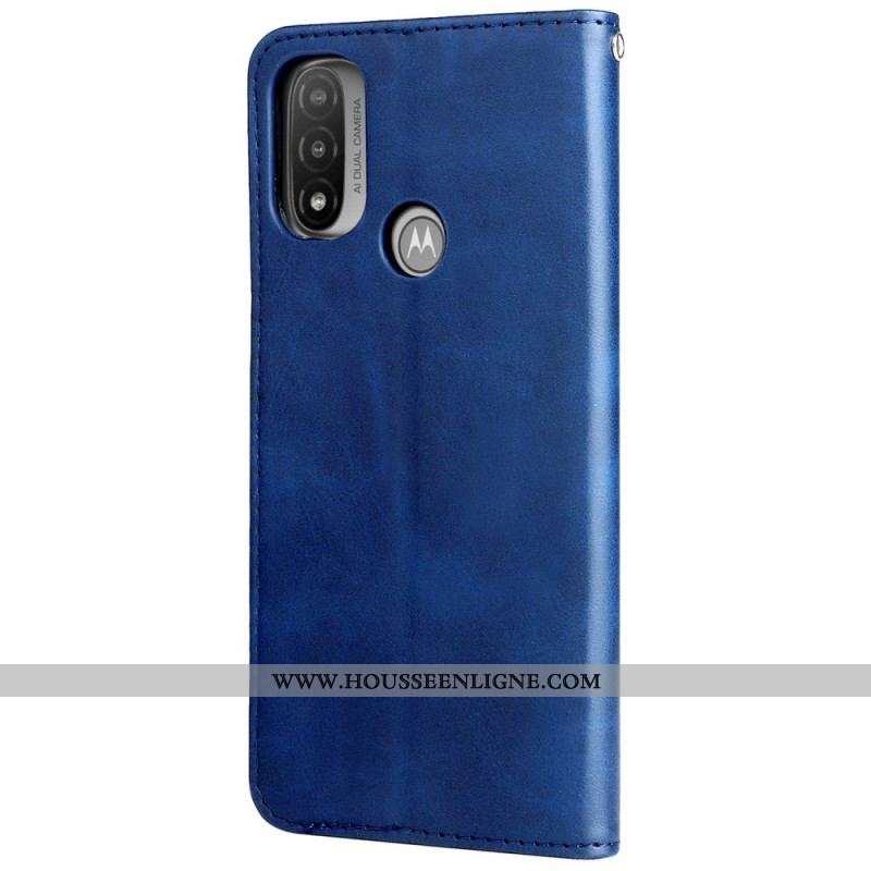 Housse Moto E40 / E30 / E20 Vintage Porte-Monnaie