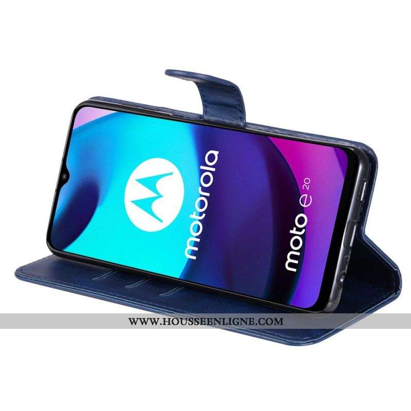 Housse Moto E40 / E30 / E20 Vintage Porte-Monnaie