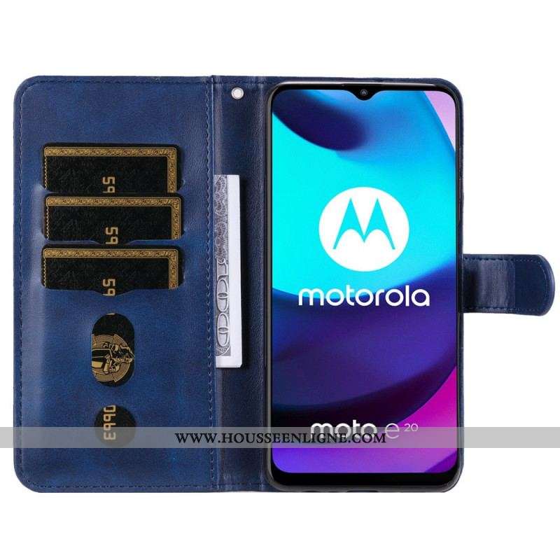 Housse Moto E40 / E30 / E20 Vintage Porte-Monnaie