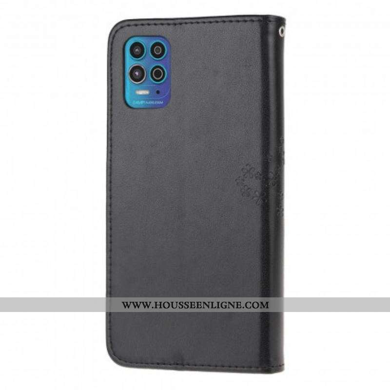 Housse Moto G100 Arbre et Hiboux à Lanière