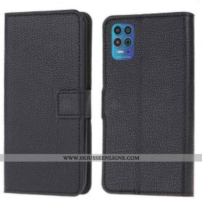 Housse Moto G100 Effet Cuir Grain Litchi