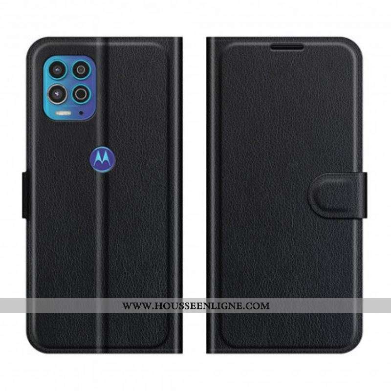 Housse Moto G100 Effet Litchi Classique