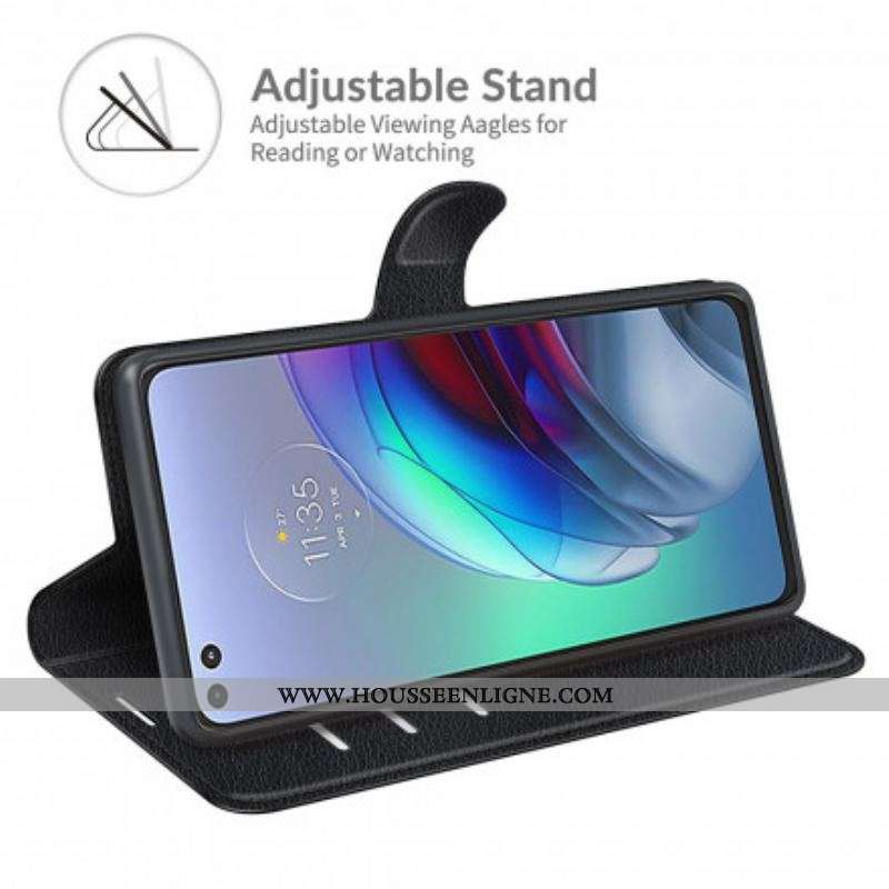 Housse Moto G100 Effet Litchi Classique