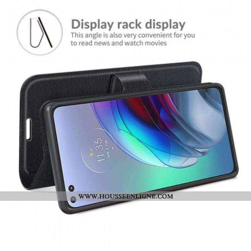 Housse Moto G100 Effet Litchi Classique
