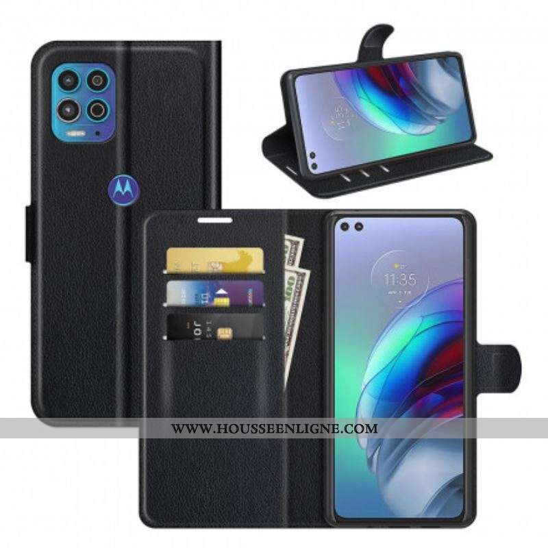 Housse Moto G100 Effet Litchi Classique