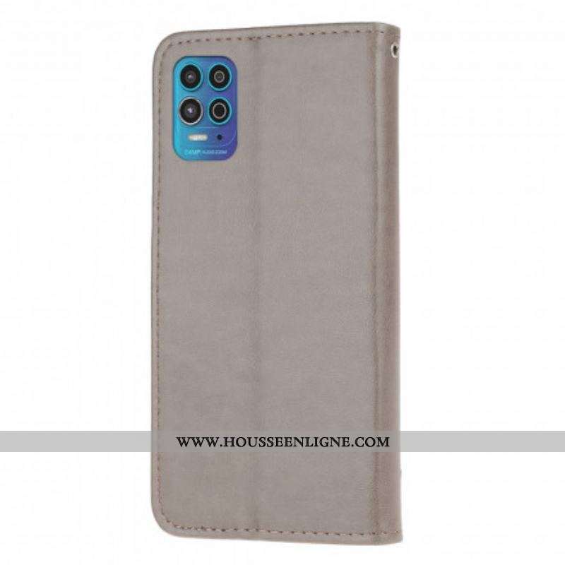 Housse Moto G100 Papillons Et Fleurs À Lanière