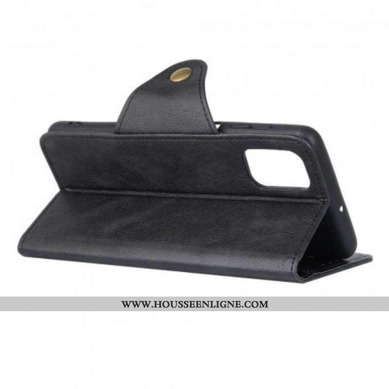 Housse Moto G100 Simili Cuir Bouton