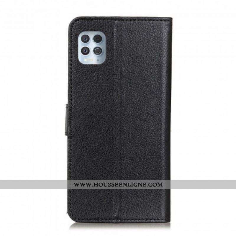 Housse Moto G100 Simili Cuir Litchi Traditionnel