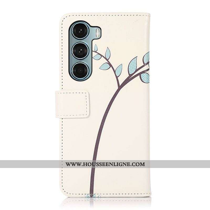 Housse Moto G200 5G Couple De Hiboux Sur l'Arbre