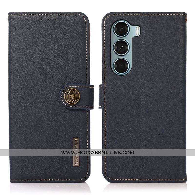 Housse Moto G200 5G Cuir Véritable KHAZNEH RFID