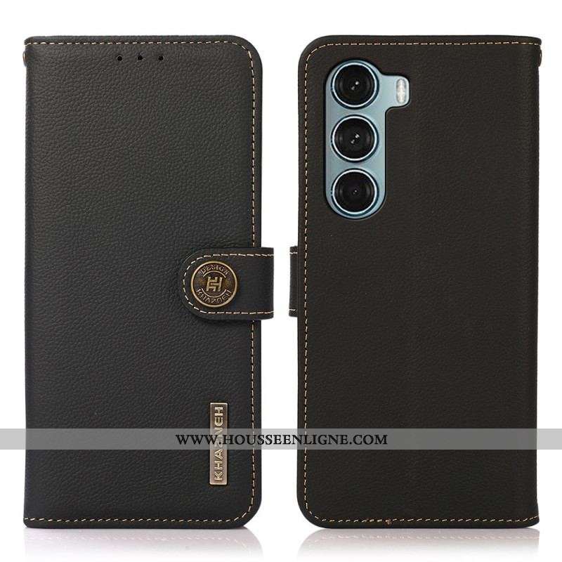 Housse Moto G200 5G Cuir Véritable KHAZNEH RFID