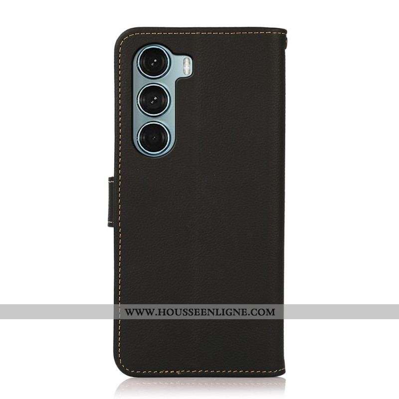 Housse Moto G200 5G Cuir Véritable KHAZNEH RFID