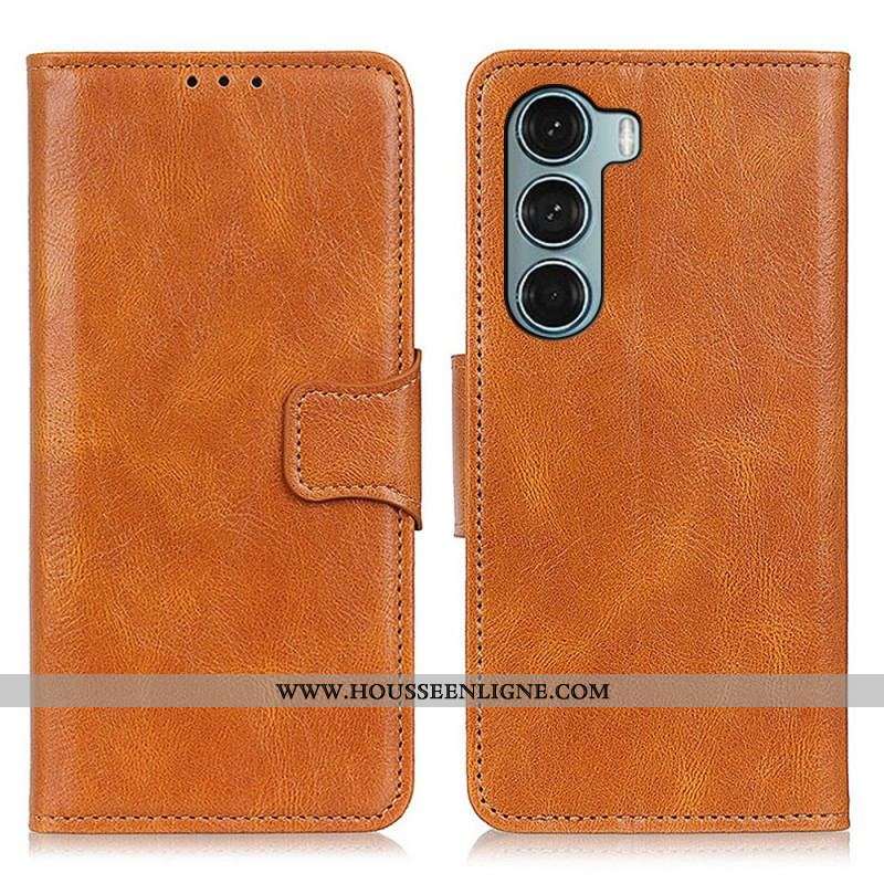 Housse Moto G200 5G Effet Cuir Fermoir Réversible