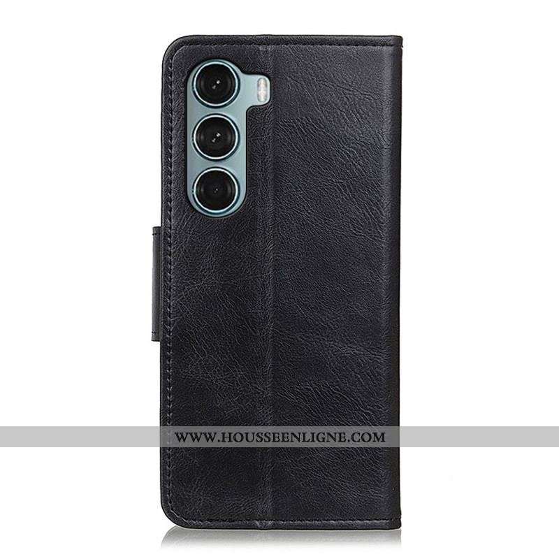 Housse Moto G200 5G Effet Cuir Fermoir Réversible