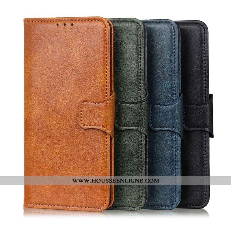 Housse Moto G200 5G Effet Cuir Fermoir Réversible