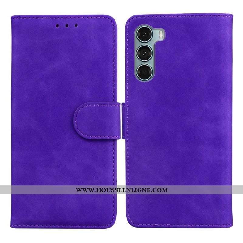 Housse Moto G200 5G Effet Cuir Monochrome