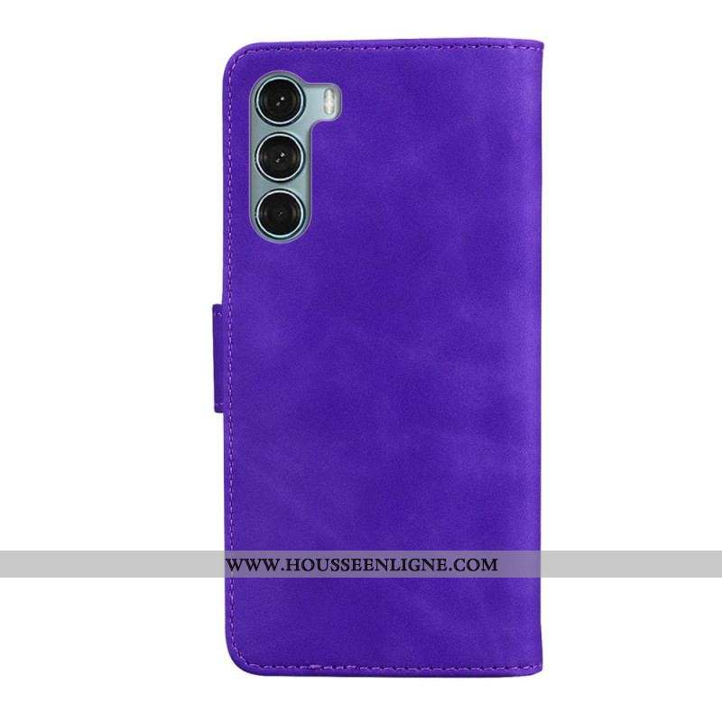 Housse Moto G200 5G Effet Cuir Monochrome