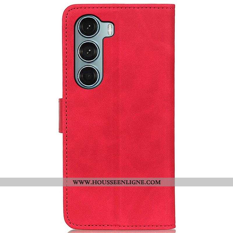 Housse Moto G200 5G Effet Cuir Vintage KHAZNEH