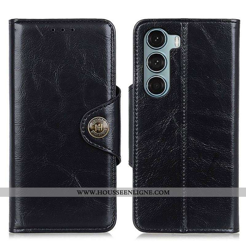 Housse Moto G200 5G Simili Cuir Brillant KHAZNEH