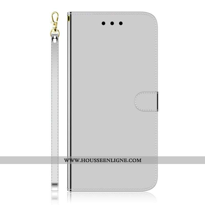 Housse Moto G200 5G Simili Cuir Couverture Miroir