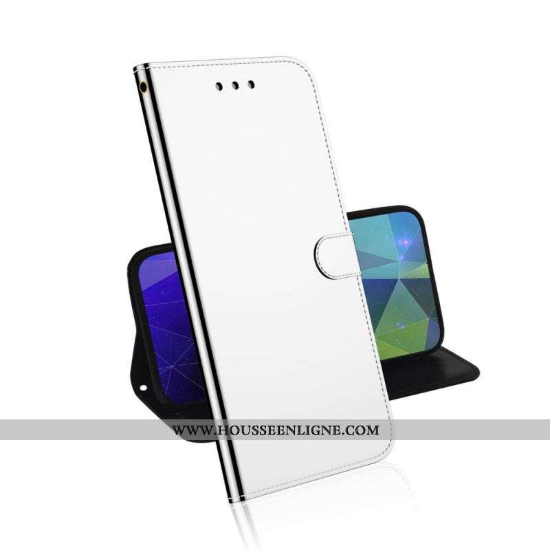 Housse Moto G200 5G Simili Cuir Couverture Miroir