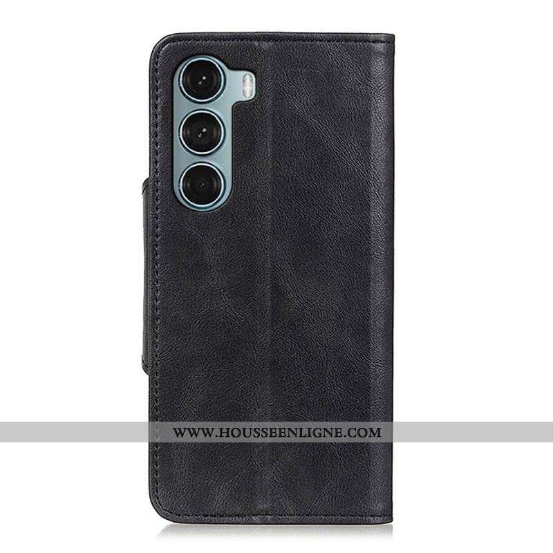 Housse Moto G200 5G Simili Cuir Vintage et Bouton