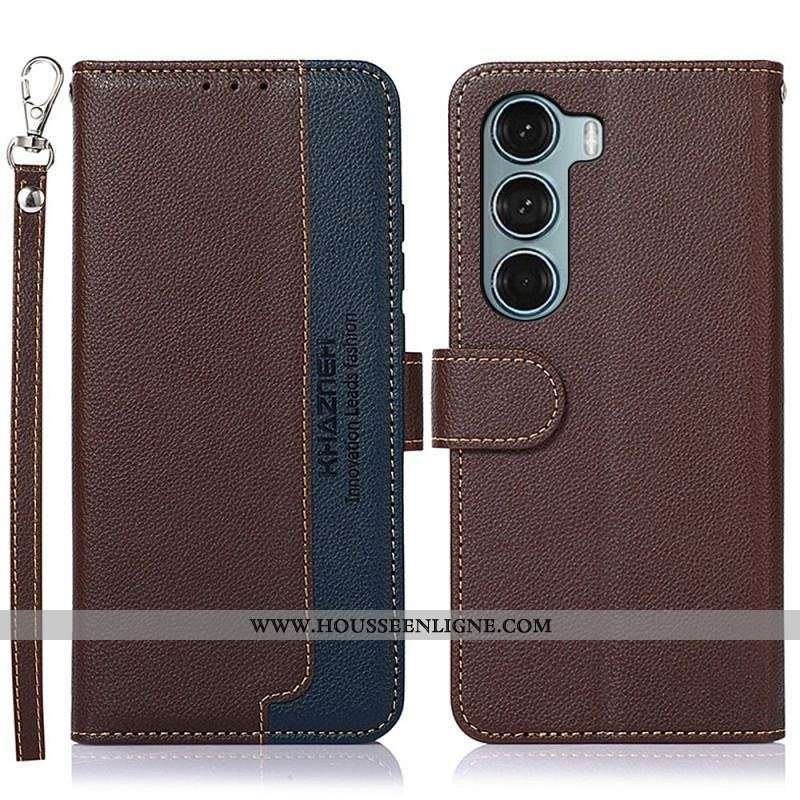 Housse Moto G200 5G Style Litchi RFID KHAZNEH