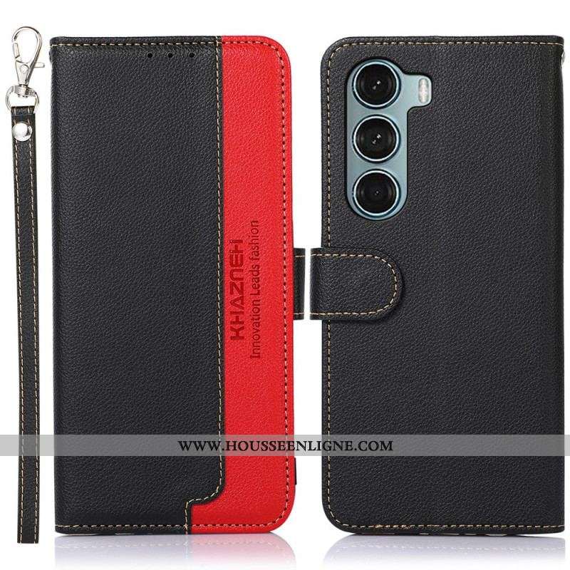 Housse Moto G200 5G Style Litchi RFID KHAZNEH