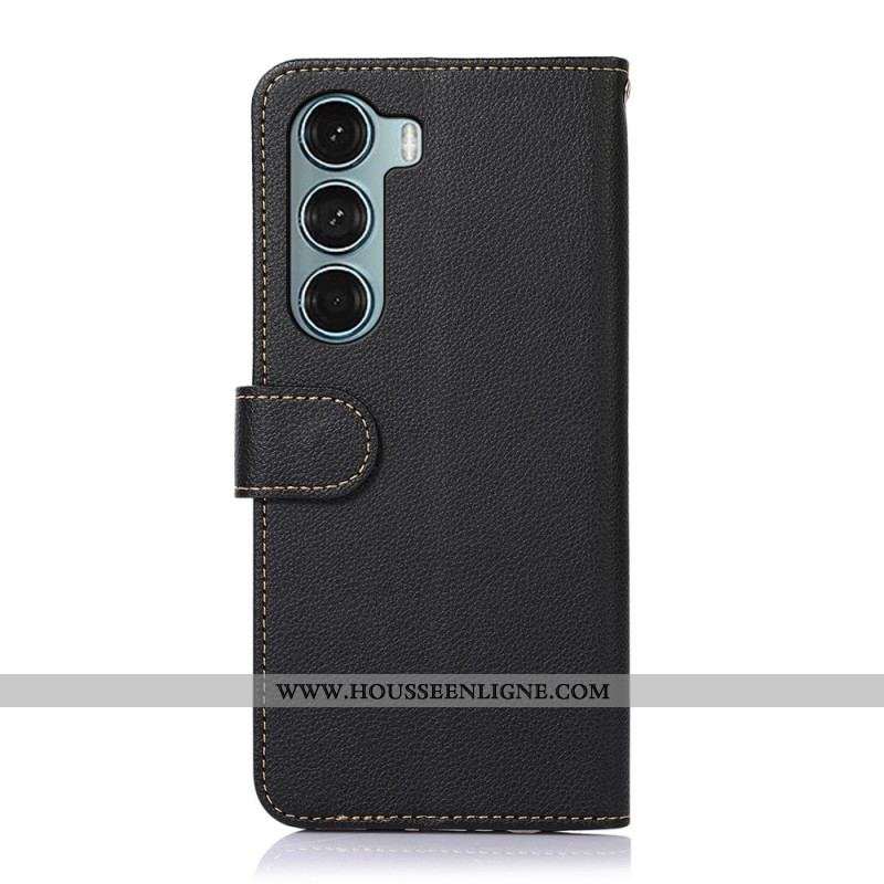 Housse Moto G200 5G Style Litchi RFID KHAZNEH
