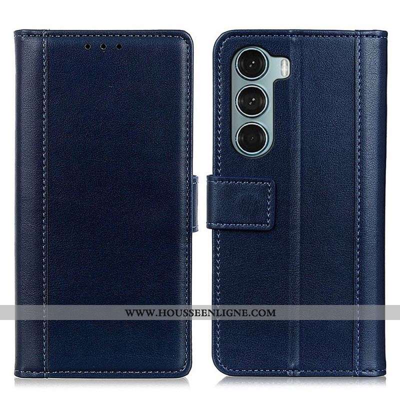 Housse Moto G200 5G Version Coloré Cuir Fendu