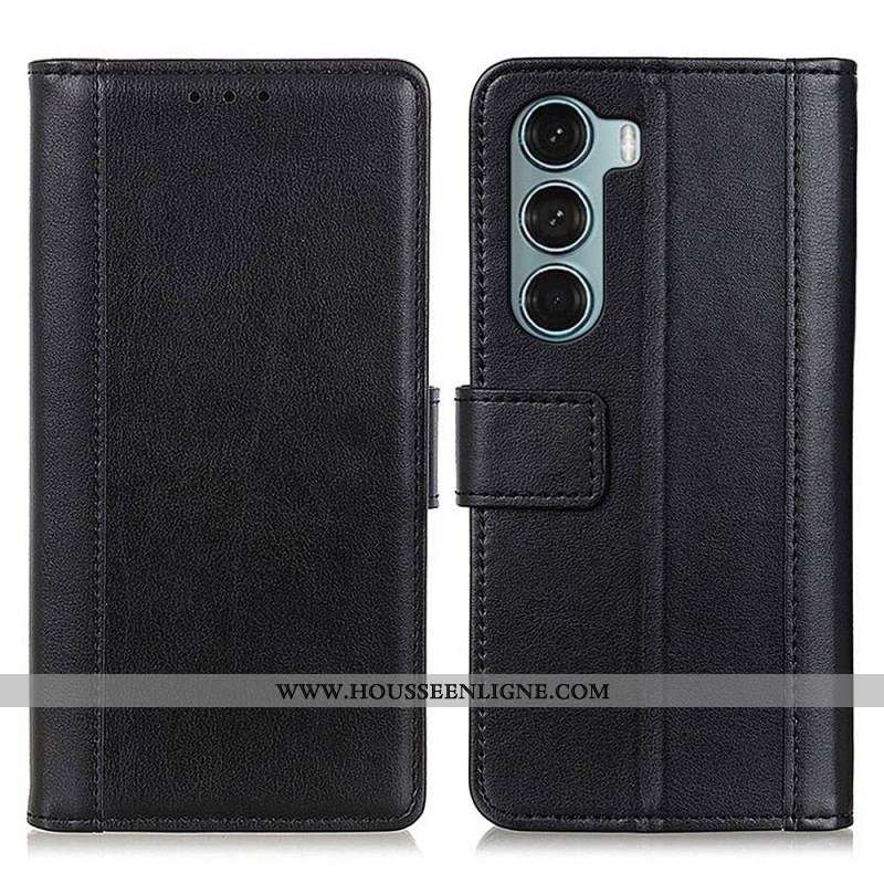 Housse Moto G200 5G Version Coloré Cuir Fendu