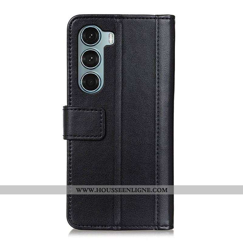Housse Moto G200 5G Version Coloré Cuir Fendu