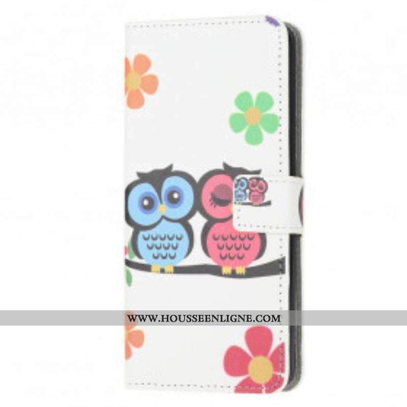 Housse Moto G30 / Moto G10 Couple de Hiboux