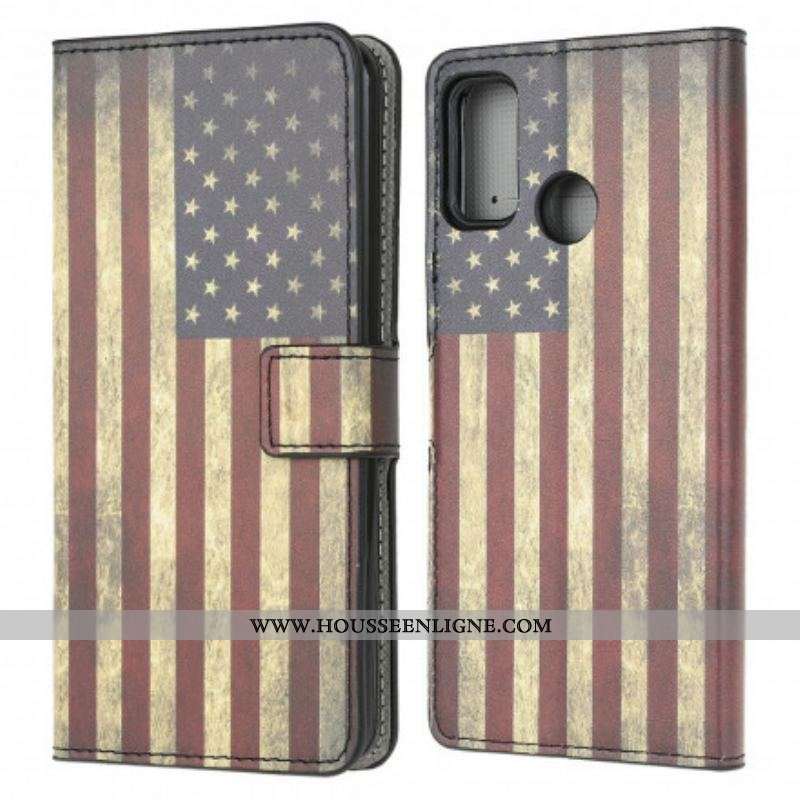 Housse Moto G30 / Moto G10 Drapeau Américain