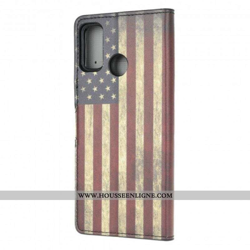 Housse Moto G30 / Moto G10 Drapeau Américain