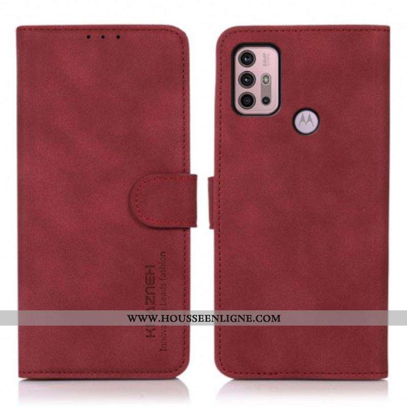 Housse Moto G30 / Moto G10 Effet Cuir Texturé KHAZNEH
