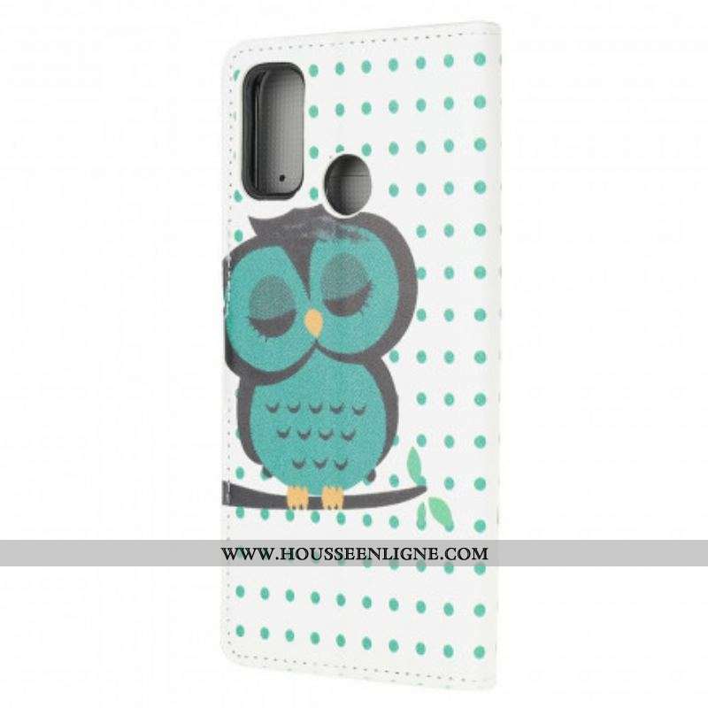 Housse Moto G30 / Moto G10 Hibou Endormi